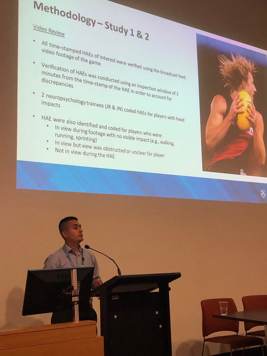 So proud of Doctoral student Jonathan Reyes presenting preliminary findings from our NHMRC/ AFL Partnership grant at symposium today - a collaboration between MICCN &amp; NTRI “Towards better detection &amp; management of sports concussion”