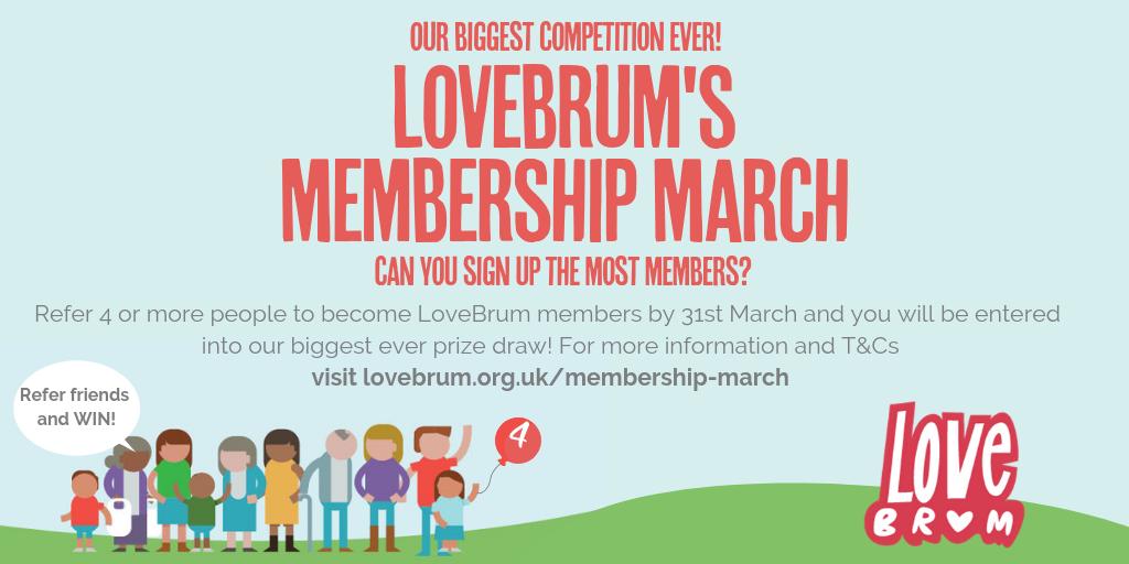 LoveBrumUK's tweet image. Last night, in celebration of our 4th birthday, we launched our biggest ever competition with some fabulous prizes!

Can you sign up the most new members in LoveBrum's #MembershipMarch?

For full details on how to enter, visit lovebrum.org.uk/membership-mar…