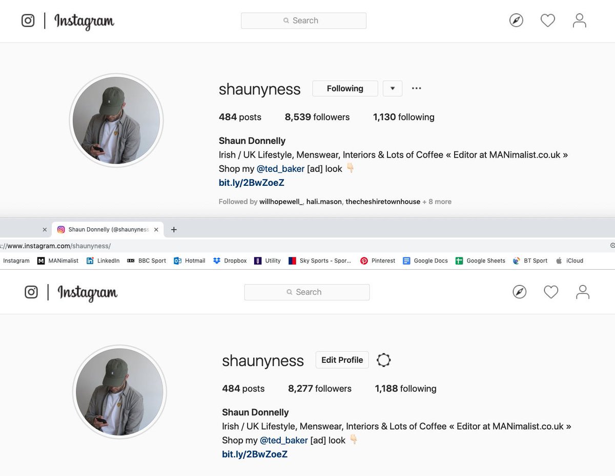 if it s a purge of inactive spam accounts then great however judging by this screenshot of my account viewed from my account and another it s looking - how can i see my inactive followers on instagram