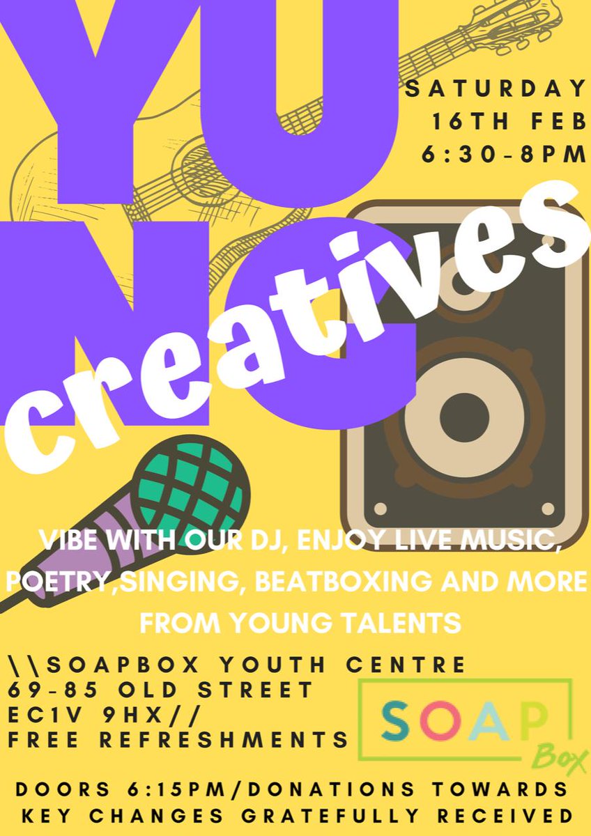 PerformingPro's tweet image. Join us on Saturday 16th February at 6:15 pm at Soapbox Youth Centre 69-85 Old Street EC1V 9HX