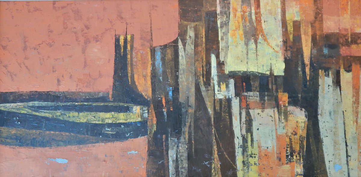 Cyrus Running received his M.A. from the University of Iowa where he studied with 'American Gothic' artist Grant Wood. Running's paintings are part of the <a href="/cityoffargo/">City of Fargo</a> art collection on display at the downtown <a href="/fargolibrary/">Fargo Public Library</a>. #publicart #arteducation