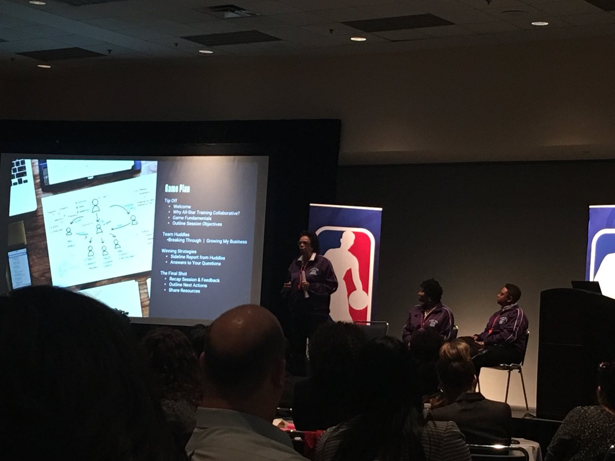 CPFE is learning how to #playlikeanallstar. Thanks to <a href="/LACCCLT/">LACCC</a> for sharing this PD opportunity to grow. #NBAallstar