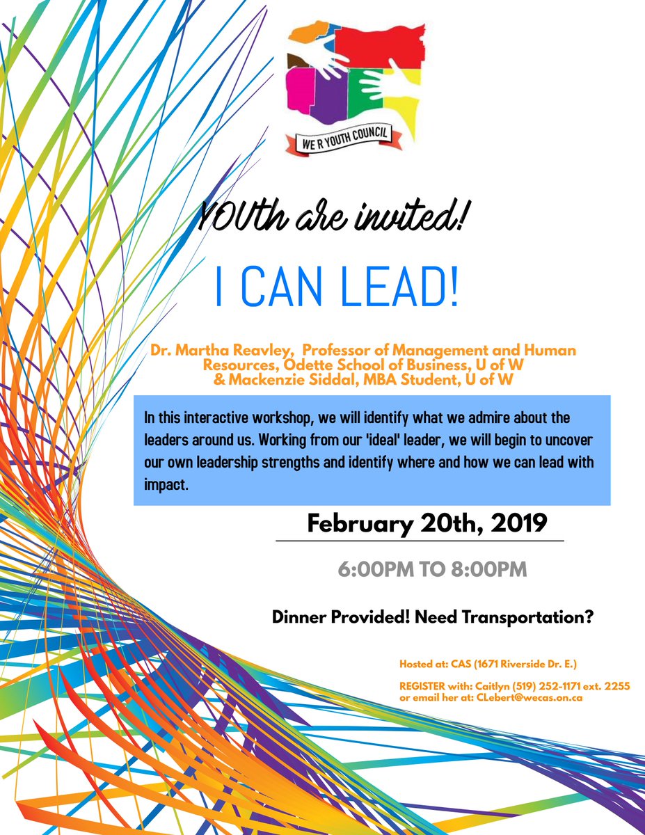 WindsorEssexLIP's tweet photo. I Can Lead - Youth Workshop Feb. 20, 2019: https://t.co/5tlakD5zud
@WERYouthCouncil @WindsorEssexCAS https://t.co/zwxrKBPajH