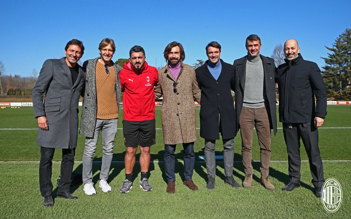 acmilan's tweet photo. Today we welcomed three special guests at Milanello 👋🏻🔴⚫️
Oggi Ambrosini, Pirlo e Oddo sono tornati a Milanello per una visita speciale 👋🏻🔴⚫️ https://t.co/f8NG82VGMK