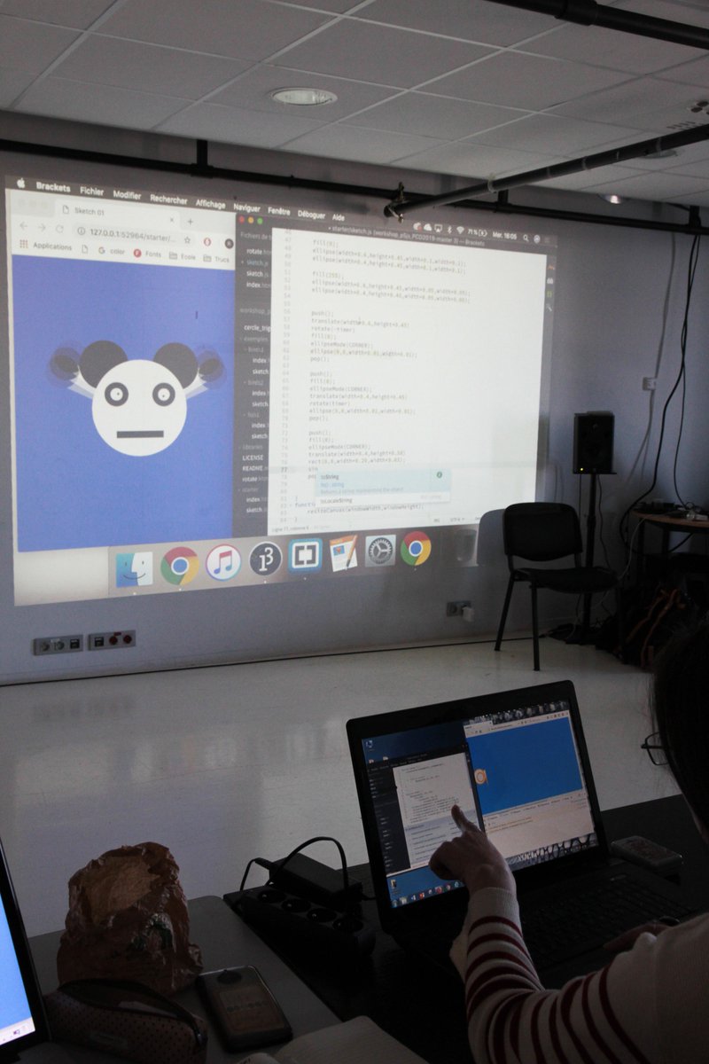 StereoluxLab's tweet image. #Processing Community Day continue ac
#MachineLearning &amp;amp; #création #multimedia interactive
Initiation au développement de pages web interactives avec #p5js
&amp;gt; Rdv pour l'apéro du #codecréatif de 18h30-22h00 ouvert à tous !
#PCD2019 @ProcessingOrg @lecolededesign @p5xjs @Berenger_r