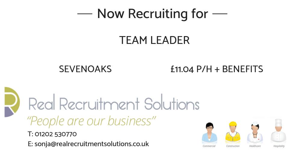 Now Recruiting for:
Team Leader in Sevenoaks

Visit realrecruitmentsolutions.co.uk/job/team-leade… … for more details or contact sonja@realrecruitmentsolutions.co.uk with any queries.
#sevenoaks #sevenoaksjobs #healthcare #healthcarejobs