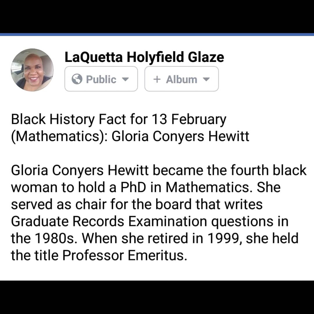Black History Fact: Gloria Conyers Hewitt