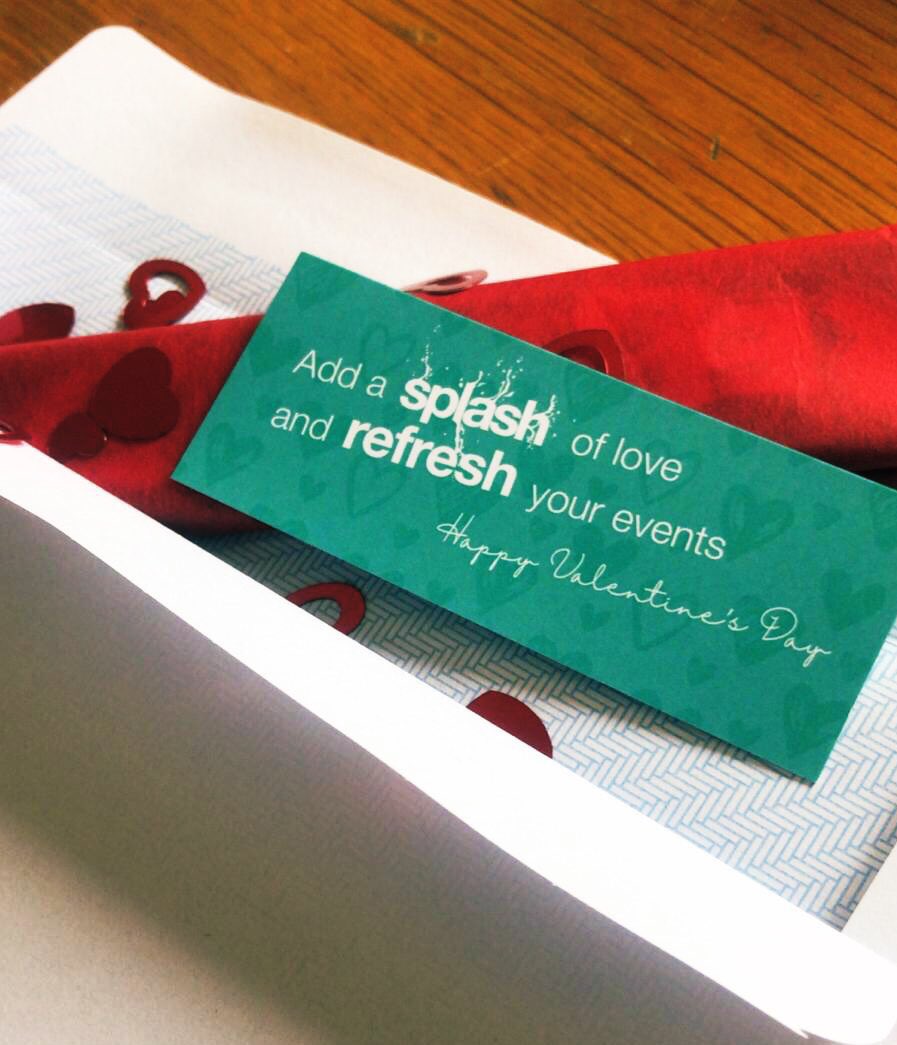 Splash_Event's tweet photo. Will you be one of those receiving a little valentines gift tomorrow from Splash? #splashevents #ValentinesDay https://t.co/D7rWJu3zlv