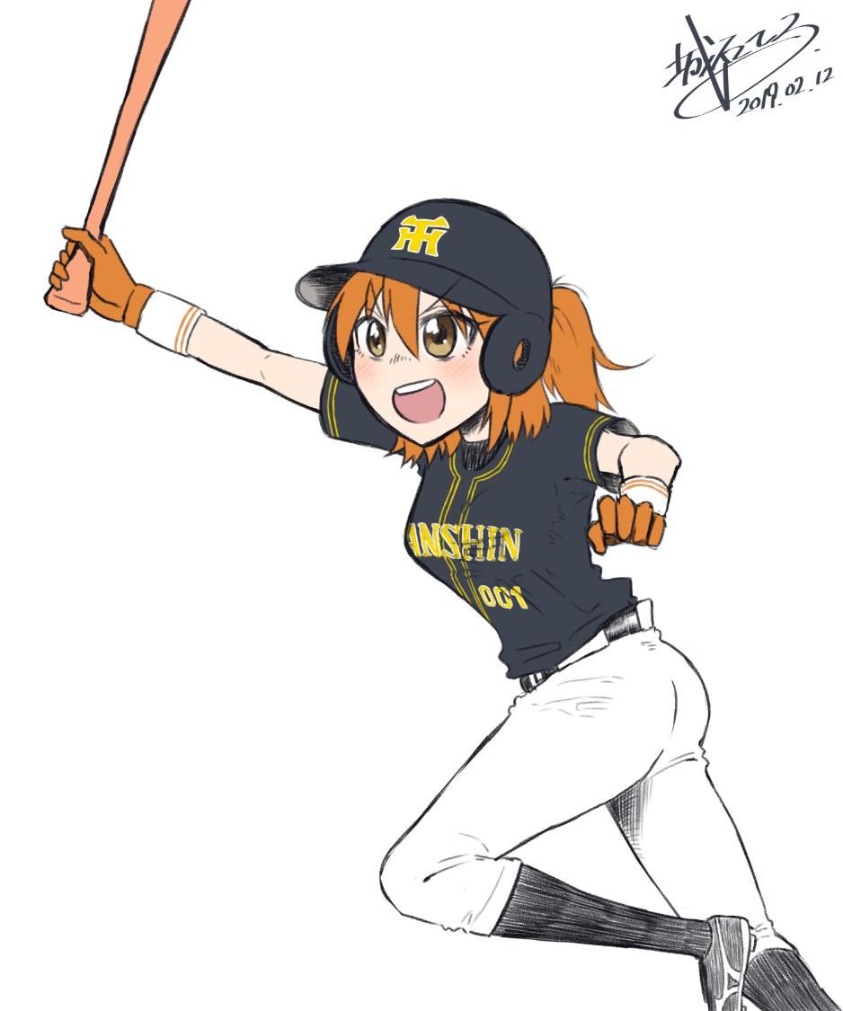 城石へる German Shiroishi 昨日描いたエロン亭ハミィさん Eronte ちの子 漉餡あずき ちゃん 両耳 ヘルメットと赤いバットは自分の好みで描いてしまった かわいい