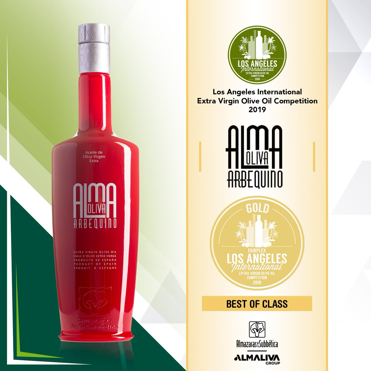 almasubbetica's tweet photo. 🔝Llegan buenísimas noticias del CONCURSO #LAOliveOilComp donde 
🏆#RincónDeLaSubbética destaca consiguiendo la MEDALLA DE ORO y el PRIMER PREMIO de la competición.

➕INFO: https://t.co/XNAxv30an9
 #AceiteDeOliva #AOVE #AlmazarasDeLaSubbética #Almaliva #DOPriegoDeCórdoba https://t.co/7TVVrmrRfF