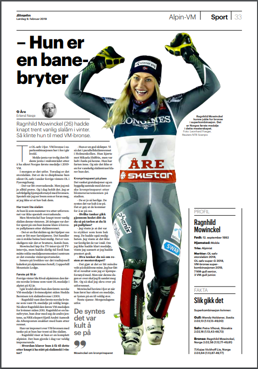 En uke ut alpint-VM i <a href="/Are2019/">We Are Hallam Graduation 2019</a> er alpintlandslaget omtalt i media 1011 ganger!⛷️ De mediene som skriver mest om <a href="/Kjansrud/">Kjetil Jansrud</a>, <a href="/akselsvindal/">Aksel Lund Svindal</a> &amp; co er følgende:

1. Sunnmørsposten (57) 
2. Romsdals Budstikke (56)
3. Adresseavisen (52)
4. iTromsø (38)
5. Harstad Tidende (37)

🏅📰