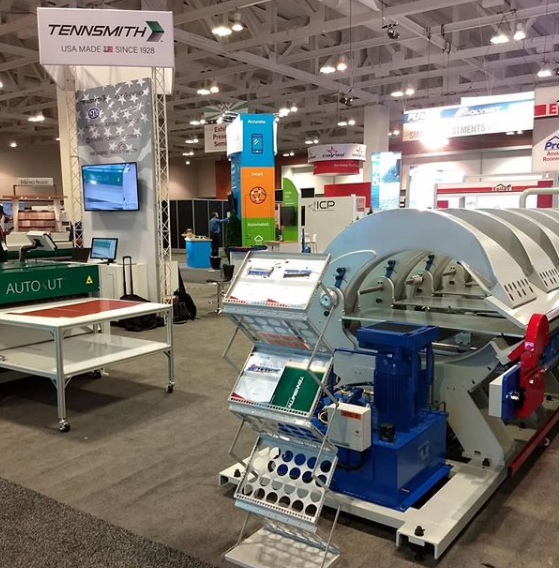 Tennsmith_inc's tweet photo. Today is the last day of the #internationalroofingexpo  exibition in Nashville. 
Come and visit @tennsmith_inc and @ropperwhitney at booth #623 and check our new production lines. 

🎸🎶👷🏽‍♂️ #roofingexpo #nashville #tennsmith #tennsmithinc #ropperwhitney  #Automax #Autokut #Eckold https://t.co/rMfG40XGmp