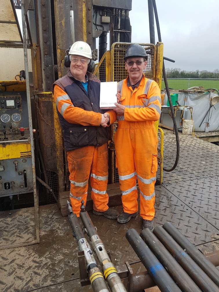 PDL are committed to #reward our staff who engage with our positive #hseq culture. Pictured; Good Catch winner for  Jan Gerry McDonnell being presented @samsung pad by supervisor Brendan Malone. #safetyispriority