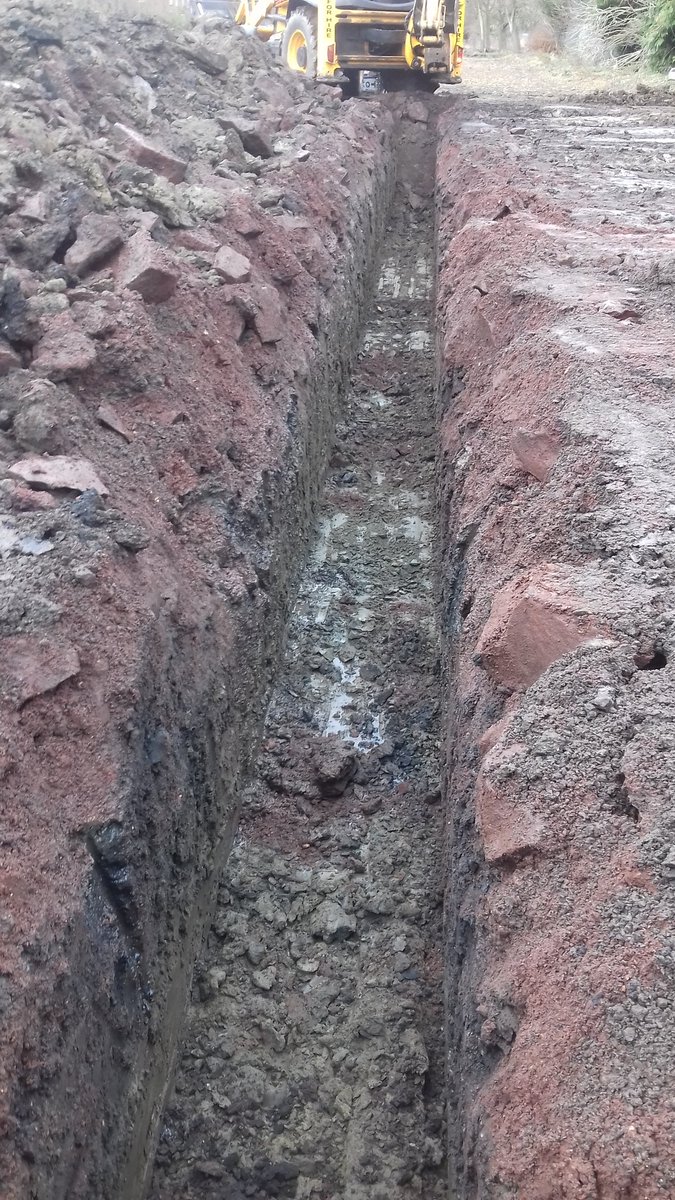 Trial trenching is used to locate old mine shafts. There is a degree of uncertainty in all historic shaft locations so sometimes they aren't  where they're shown on maps.
We're on site in Co.Durham trying to identify whether a shaft encroaches the boundary

#siteworks #mining