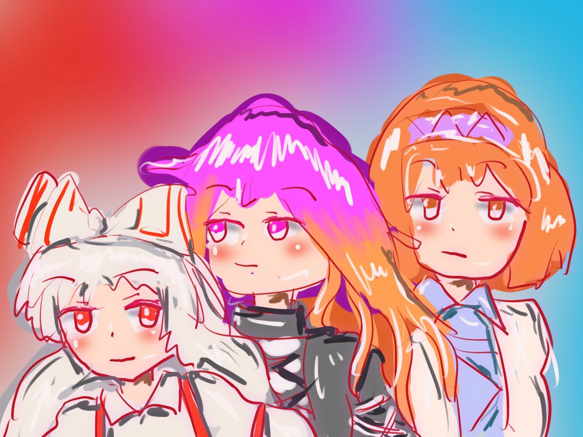 Tatmos Twitterren 藤原妹紅 聖白蓮 九十九八橋 東方project 深夜の真剣お絵描き60分一本勝負 藤原妹紅 聖白蓮 九十九八橋 T Co 4afidr7wp4