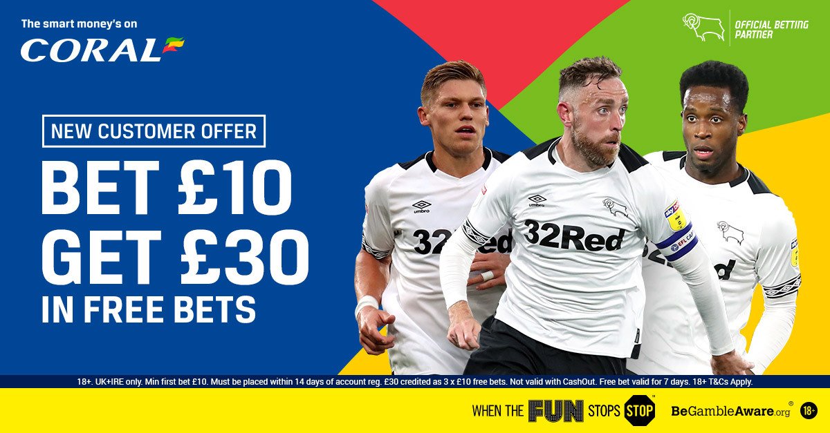 Derby County on Twitter: "Get £30 in free bets when you place a £10 bet
