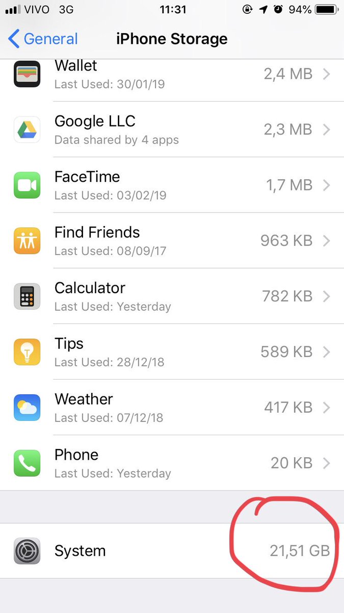 FabbinhoHC011's tweet image. Aí vc paga caro em um telefone de 32gb q não tem entrada pra SD Card e o sistema consome 2/3 do seu armazenamento #iPhoneFail
