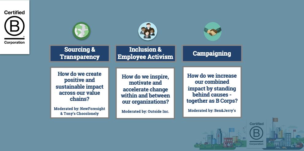 Program Update: March 6th, we are organizing a @bcorpNL community event with <a href="/sideinc/">Outside Inc.</a>, @TonyChocolonely and <a href="/BenJerrysNL/">Ben & Jerry's NL</a>. Together we will define how to accelerate change through #sourcing, #employeeactivism and #campaigning. Are you a B Corp too? Join us! eventbrite.co.uk/e/b-corp-commu…