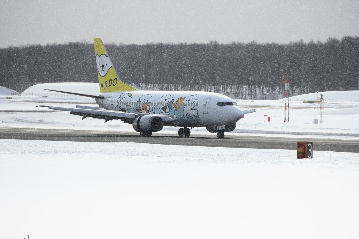 Kuni Air Do のマスコットキャラクターのベアドゥが描かれている機体 もうこの機体はないですが 北海道らしいキャラクターがいいですね Airdo ベアドゥ 新千歳空港 過去写真