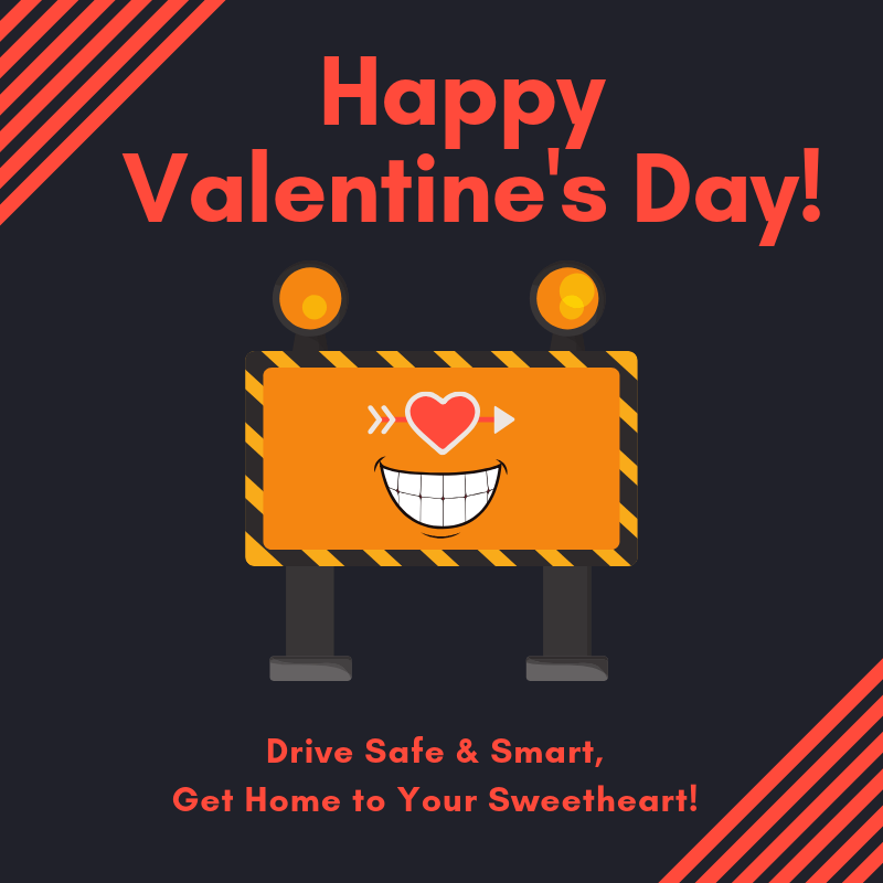 thinkMITA's tweet photo. "In the zone, put down your phone. Drive smart, to get home safely to your sweetheart!" #WorkZoneWednesday #ValentinesDay2019 https://t.co/PuOSw5J8s3