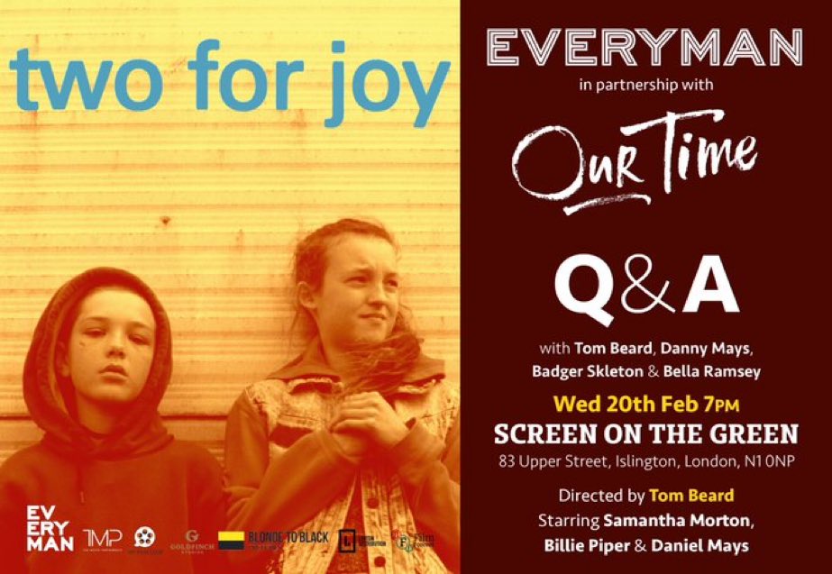 Next Wednesday, we're delighted to be supporting the screening of Two For Joy, a film by Tom Beard, that explores mental illness, national identity &amp; the role of young carers. To #WIN 1 of 2 pairs of tickets to the event, visit
ourtime.org.uk/getinvolved/wi… Ts&amp;Cs apply #WinItWednesday
