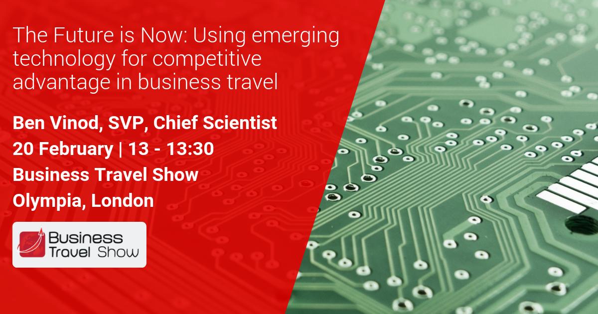 Sabre_Corp's tweet photo. How can A.I. and machine learning solve challenges in business travel? Join Sabre chief scientist Ben Vinod's keynote to find out at @BTShowlondon, https://t.co/RPvcqsZ1qd. #AI #BTShow #machinelearning https://t.co/6wuS1pObLX
