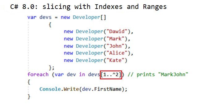 codejourney_net's tweet image. In today's post, we're examining next new feature of
C# 8: slicing with Indexes and Ranges
Enjoy 😉
#blogged #dotnet #csharp #programming codejourney.net/2019/02/csharp…