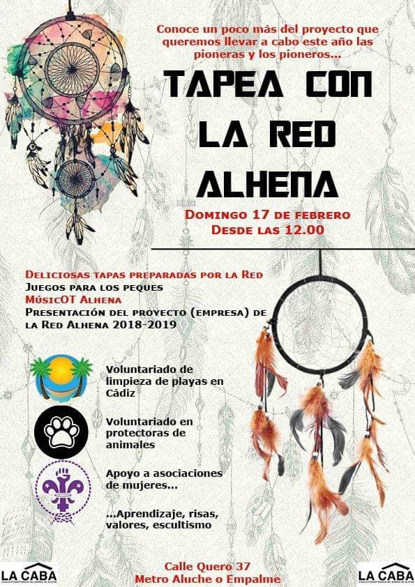 lacabaluche's tweet photo. La #RedAlhena, integrante de la @ASJamboree nos invitan a conocer su proyecto anual, pensado, organizado y gestionado por las propias integrantes de la Red. Pásate, disfruta de ricas tapas y música, y conoces las cosas tan chulas que quieren hacer la chavalada del barrio! #Acude https://t.co/3oB5yPeOnh