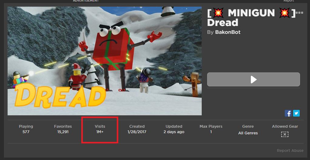 Bakonbot On Twitter Dread Just Hit 1 Million Visits Thank You All For Your Support 1 Million Special Update Is Coming Next Week Stay Tuned Roblox Robloxdev Dreadrblx Https T Co Buvkflu6fk - roblox minigun gear
