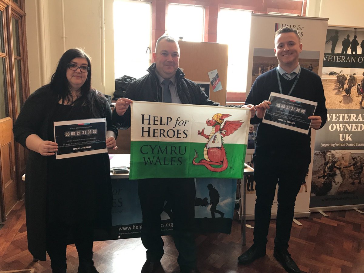 H4HWales's tweet photo. Fascinating to hear @sandbagtimes at launch of Welsh #VeteransAwards today. Thanks @WeAreLifeWorks @PoppyFactory @RCTCouncil for supporting @HelpforHeroes #CutTheClock #StigmaClock campaign to call time on the stigma around veterans mental health https://t.co/5yUhHJXz4x