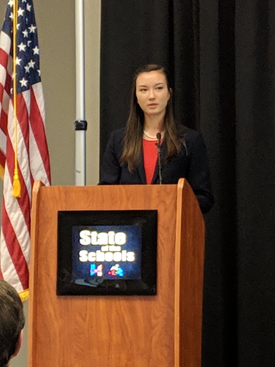 Great job <a href="/BobJonesHigh/">Bob Jones Patriots</a> student Elizabeth Kasprzak representing <a href="/madisonschools/">Madison City Schools</a> at the Schools Foundation this morning! #mcslearn