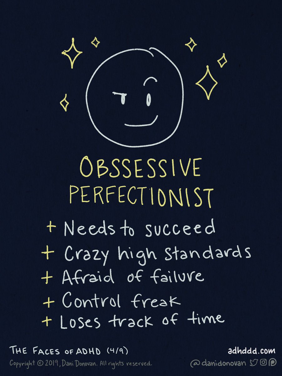 “I could have done better” plays on repeat in my brain, even after I’ve already turned something in. Obsessive Perfectionist should really be called “hyperfocus on steroids.” When I’m in my flow, it’s so easy to lose track of time (thanks to chronic tinkering tendencies).  #ADHD