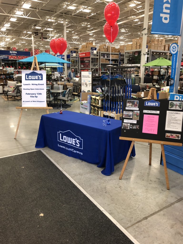 2773Lowes's tweet photo. Hiring event about to get underway here at Lowe’s of West Kingsport! Come out and start your career today. #tricitiesjobs #lovewhereyouwork @1280Market @2773lowe https://t.co/282r90isnF