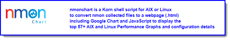 mr_nmon's tweet photo. New #nmonchart v35 for #nmon
1) Speed up processing (thanks to Klaus Franke)
2) Added 4 AIX Fibre Channel Graphs (note: -^ flag to save FC stats)
3) Optional 2nd parameter=if not given it uses 1st but replaces .nmon with .html
Get the download from here https://t.co/aOQ62c4Aoa https://t.co/fAJ1SPZPu3