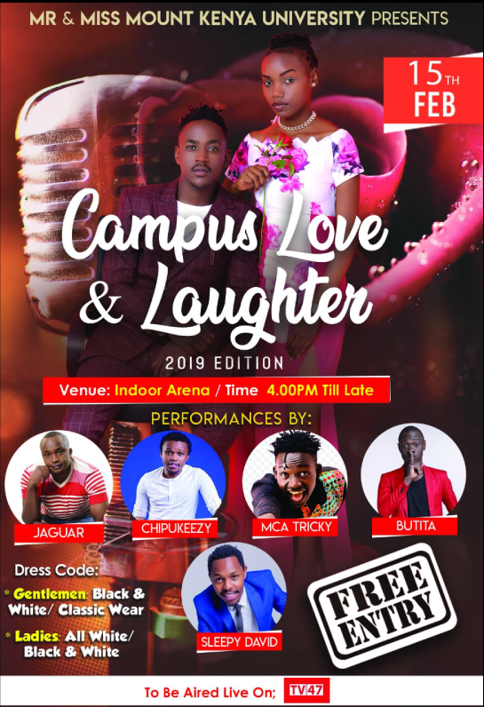 OtworiOnkoba's tweet photo. .@TV47KE #IWillAttendCampusLoveandLaughter #CampusComedy #campusloveandlaughter what about you? https://t.co/dwijpS5QMr