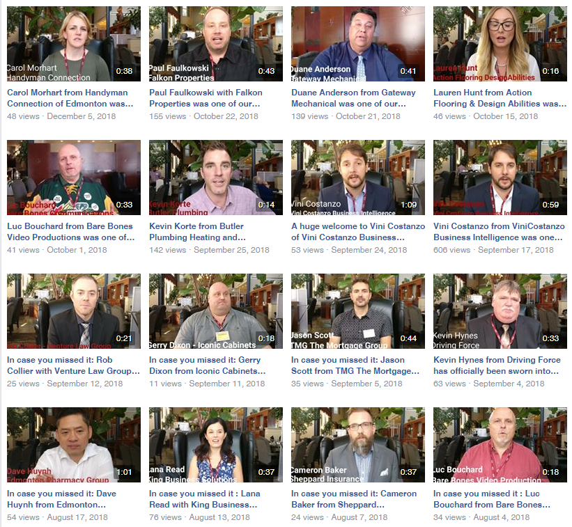 MastersBNI's tweet photo. Looking to know a little more about who our members are and what they do? Check out the video's section of our Facebook Page! https://t.co/i2kEXqAtYR
#EdmontonNetworking #YEG #EdmontonBusiness https://t.co/jK1Tcj996W