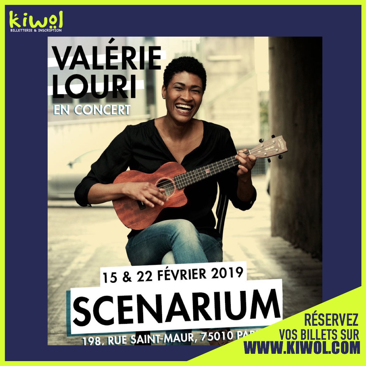 [#concert]
#ValerieLoubli au #Scenarium (Paris) le 15 et 22 février.
🎟 KIWOL.COM