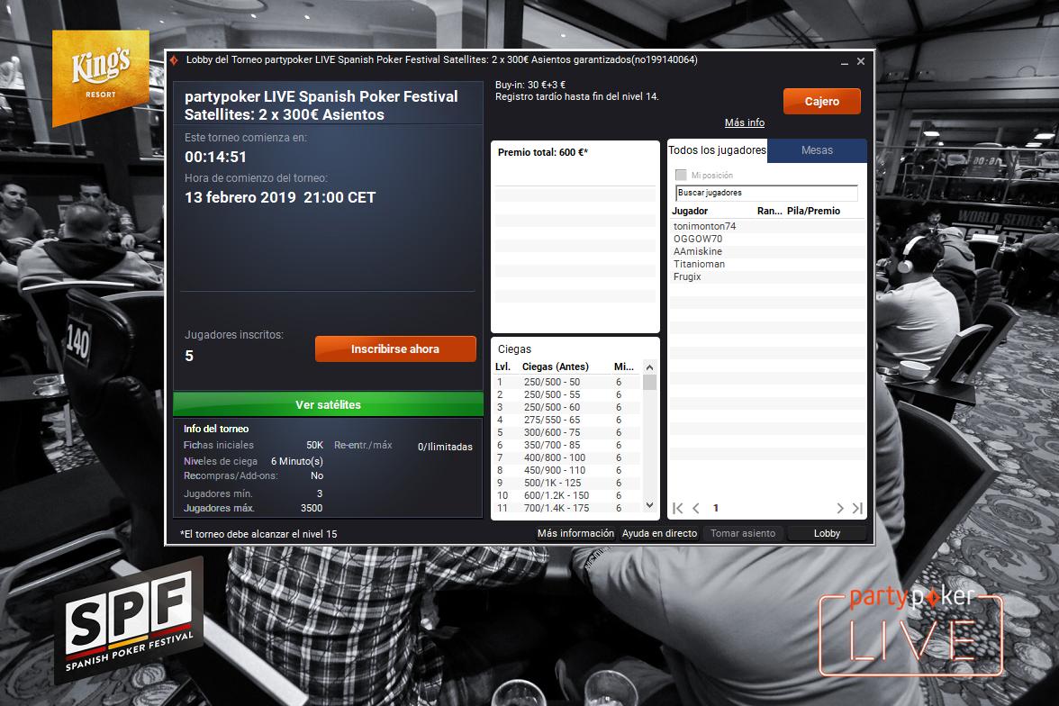 SPFpoker's tweet photo. Queda muy poco para que de comienzo el satélite en @PartyPokerEs para el #SPFNational. ¡Asegúrate ya tu plaza!

Ésta semana estamos en @CasinoMallorca pero recuerda que puedes elegir la parada  que más te interese o usar uno de tus tickets como reentry.

#RoadToSPF https://t.co/oWCDGsSWD9