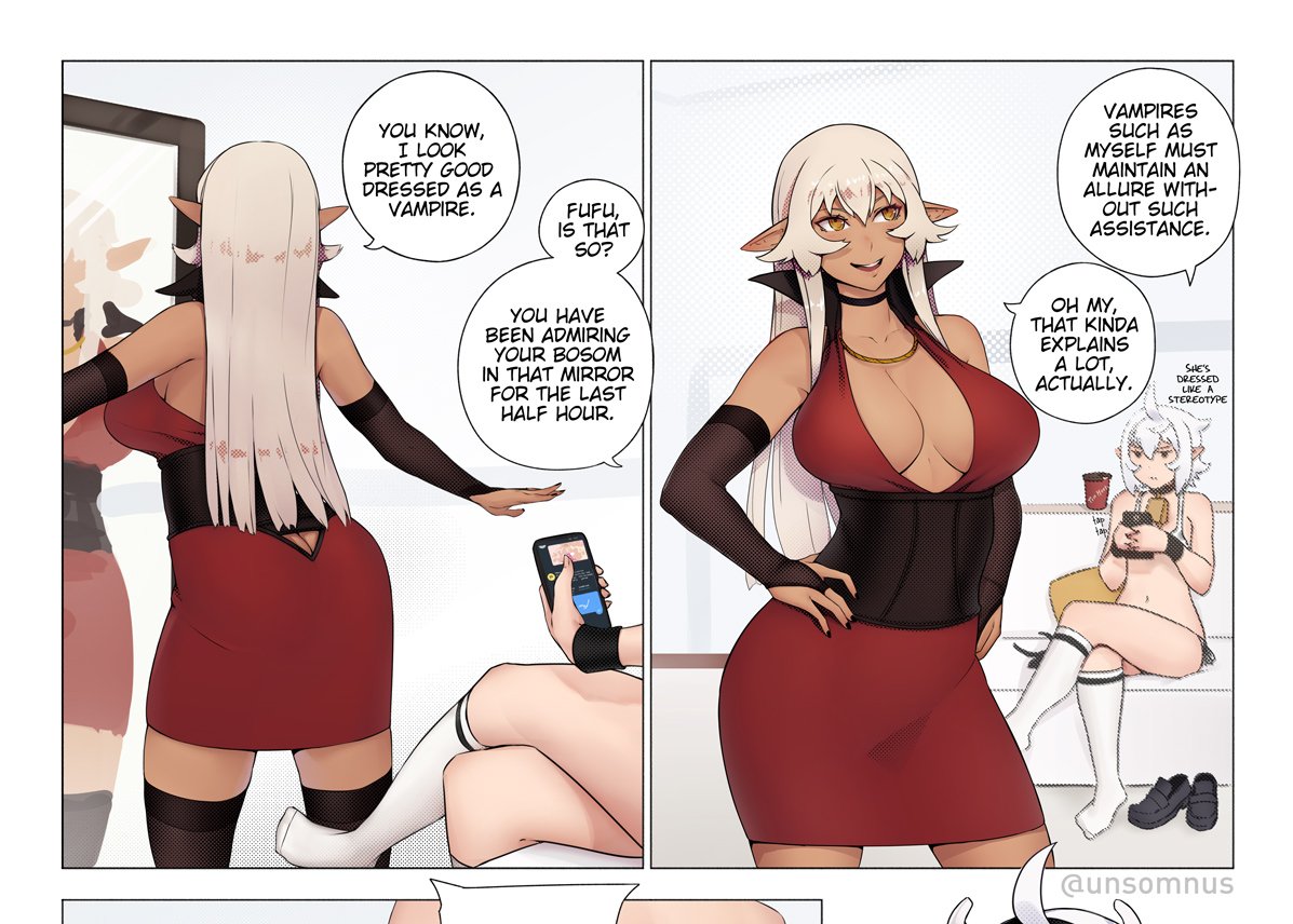 A short little comic featuring my characters Luna and Iliana. 🤠 