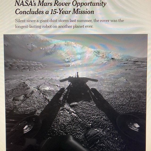 JosephSchlimmer's tweet image. For those of you who are space nerds like me, this is a pretty sad day. I’ve followed the progress of Spirit and Opportunity for nearly half my lifetime. #mars #opportunityrover #exploringspace bit.ly/2GGy9lo