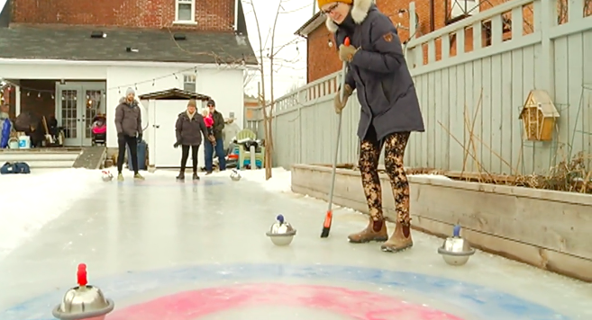 Love this outdoor #curling rink made by Aaron and Alix Kempf in Peterborough, Ontario! Anyone else make an outdoor sheet of ice this year? 

Story &amp; photo via <a href="/globalnews/">Globalnews.ca</a>: bit.ly/2E8p8je