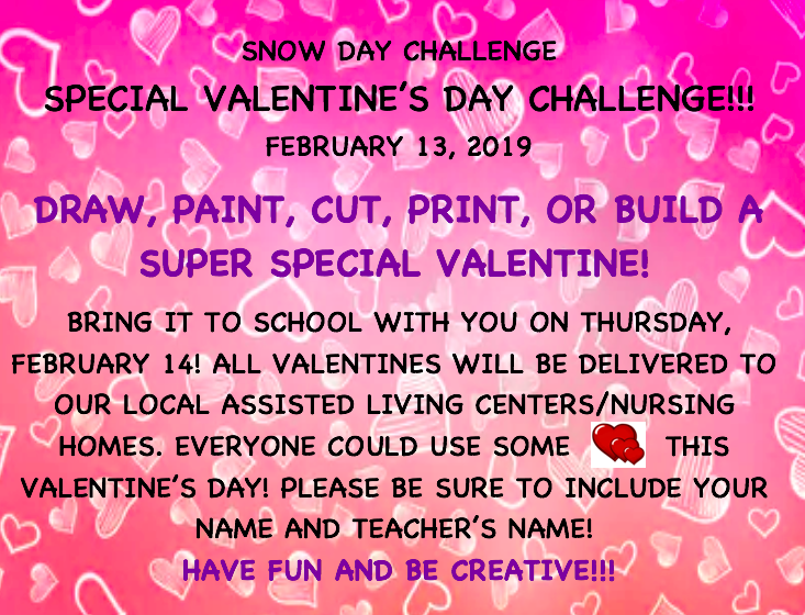 nasdborough's tweet photo. Here it is! Today's challenge is a special Valentine's Day challenge! Thank you @SLCSSalem for the idea! Can't wait to deliver these to our local assisted living centers/nursing homes! Come on Kkids! Let's show our awesome community some L🧡VE! #kidpride #boroimpact @PADeptofEd https://t.co/9p0XdiEMX1