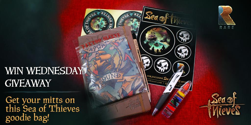 SeaOfThieves's tweet image. We've gathered a goodie bag for this week's #WinWednesday! Want to add this to your collection? Make sure you're following us and RT this between now and 4pm GMT tomorrow to enter. Good luck!