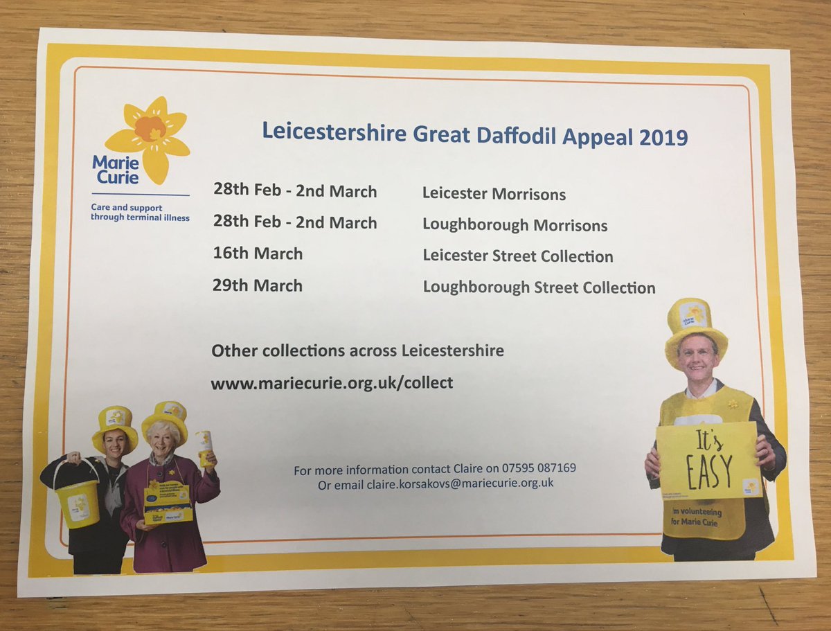 Sarah Phillips-Lord (@sarahl_pl) on Twitter photo Spending today looking for individuals or groups that can help with <a href="/mariecurieuk/">Marie Curie</a> collections in Leicester and Loughborough...can you help? <a href="/valonline/">Voluntary Action LeicesterShire (VAL)</a> Spending today looking for individuals or groups that can help with <a href="/mariecurieuk/">Marie Curie</a> collections in Leicester and Loughborough...can you help? <a href="/valonline/">Voluntary Action LeicesterShire (VAL)</a>