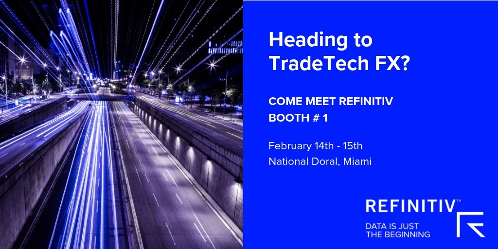 GlobalTrading's tweet photo. .@Refinitiv will be at the @TradeTech.FX in #Miami this year. Come meet us at Booth #1 to discover smarter ways to #trade #FX. Learn more: https://t.co/4UHcMXlz3w #SmarterTrading https://t.co/zkVlMnlESZ