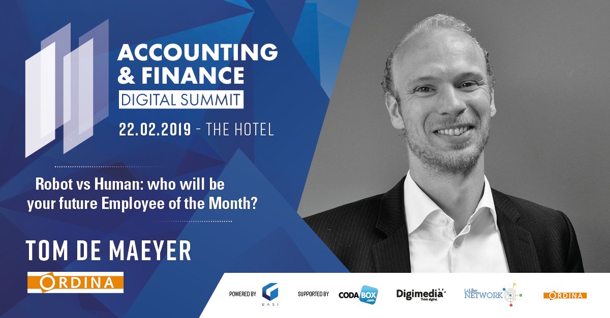 It is a pleasure to welcome Ordina, and more precisely Tom de Maeyer, at the Accounting and Finance Digital Summit next week! 
#Expertise #DigitalFinance #BigData #AI #digitisation #automatisation