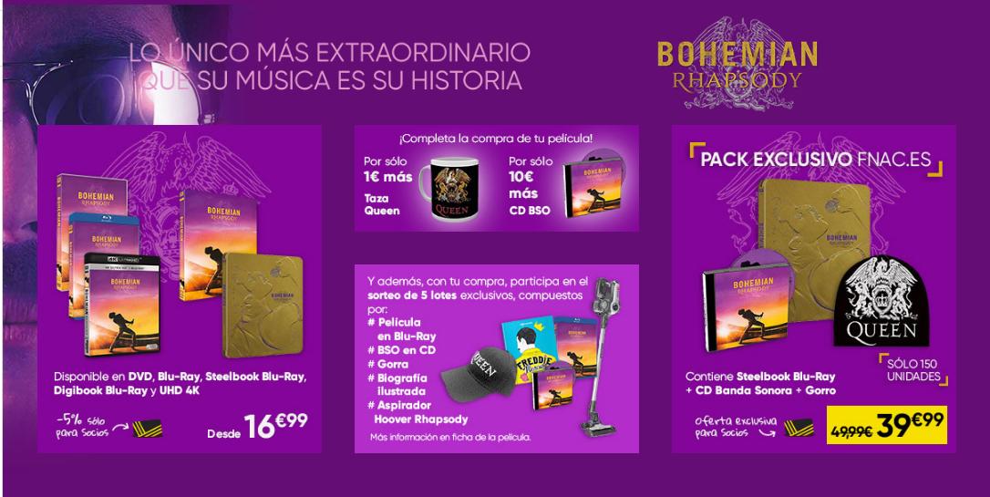 #BohemianRhapsody nos ha robado el corazón y para celebrarlo vamos a realizar una promoción tan épica como el propio #FreddieMercury 🎵
✅Packs Exclusivos
✅Precios de escándalo
✅Sorteos
¡Y mucho más! 🎤
 ¿Te lo vas a perder?👇
fnac.es/home/video.asp…