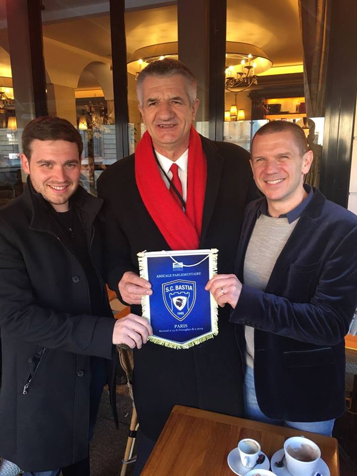 jeanlassalle's tweet photo. C’est une grande joie de retrouver Jerôme Negroni et Claude Ferrandi pour le lancement de l’Amicale parlementaire du @SCBastia . 

Il règne dans ce club une vraie grande âme. Je le porte en haute estime dans mon cœur. Je le soutiens depuis longtemps et le soutiendrai toujours ! https://t.co/OFXJ2bR6is