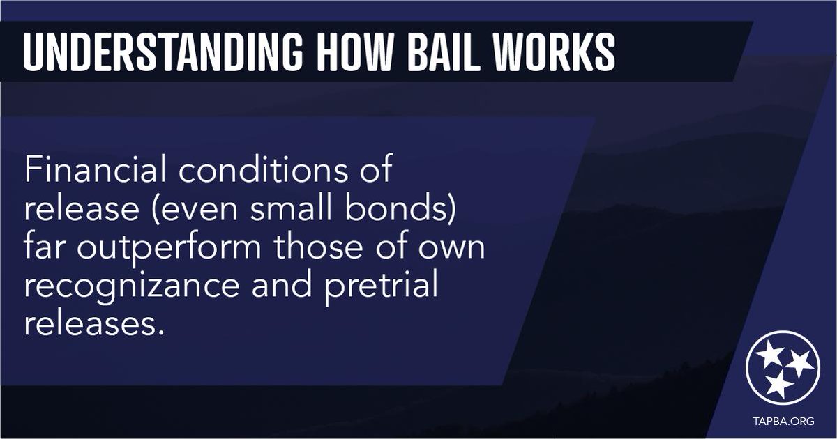 TNAPBA's tweet photo. Most releases occur without any financial condition or additional court-related burden. However, one size does NOT fit all and additional layers of accountability are necessary to ensure that both defendants and victims have their day in court. #BailReform https://t.co/6wRLcsFzBy