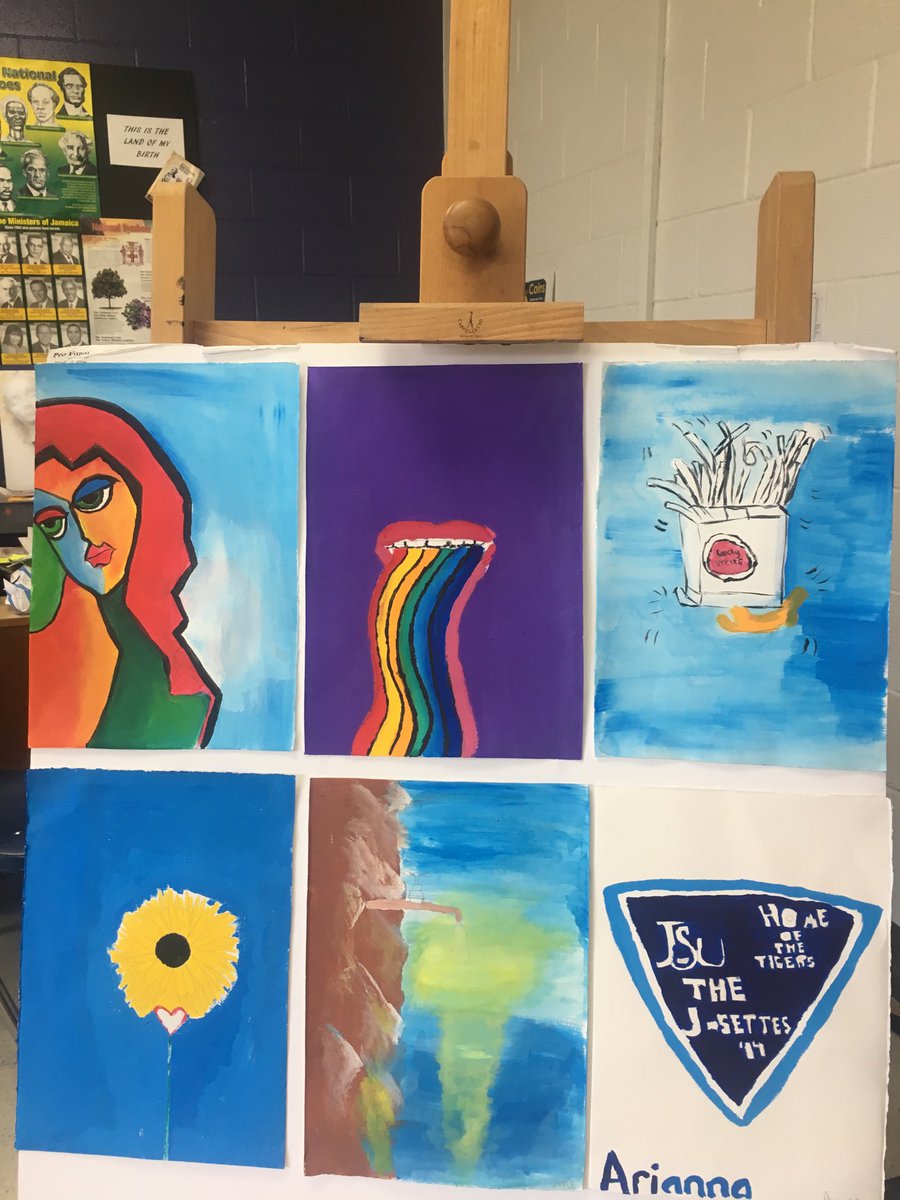 TricaThompson's tweet photo. Proud moment critique today students work in Art2 #artActivated https://t.co/dMGUSLLbGY